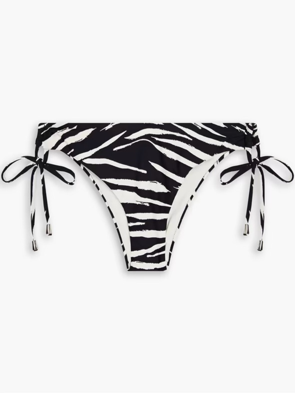 NWT Seafolly ‘Skin Deep Loop Low-Rise Tie Side Bikini Briefs’ in Black Zebra 10